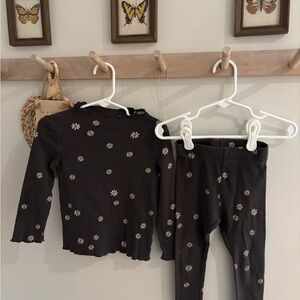 Little Co. Black Floral Toddler Outfit